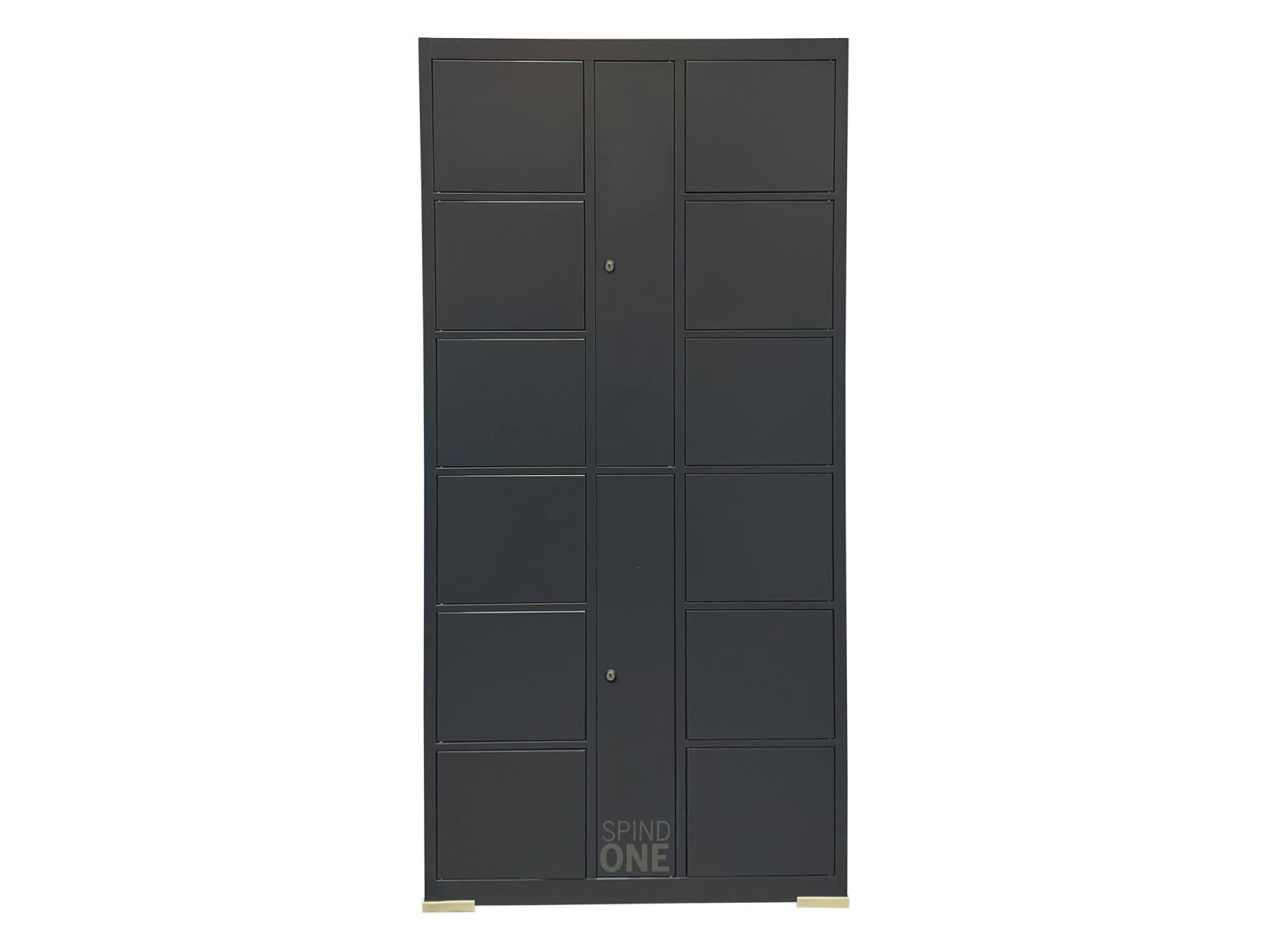 Anbauschließfachschrank Serie Spind ONE - 12 Fächer / 2 Abteile für 4 integrierte Schließmöglichkeiten