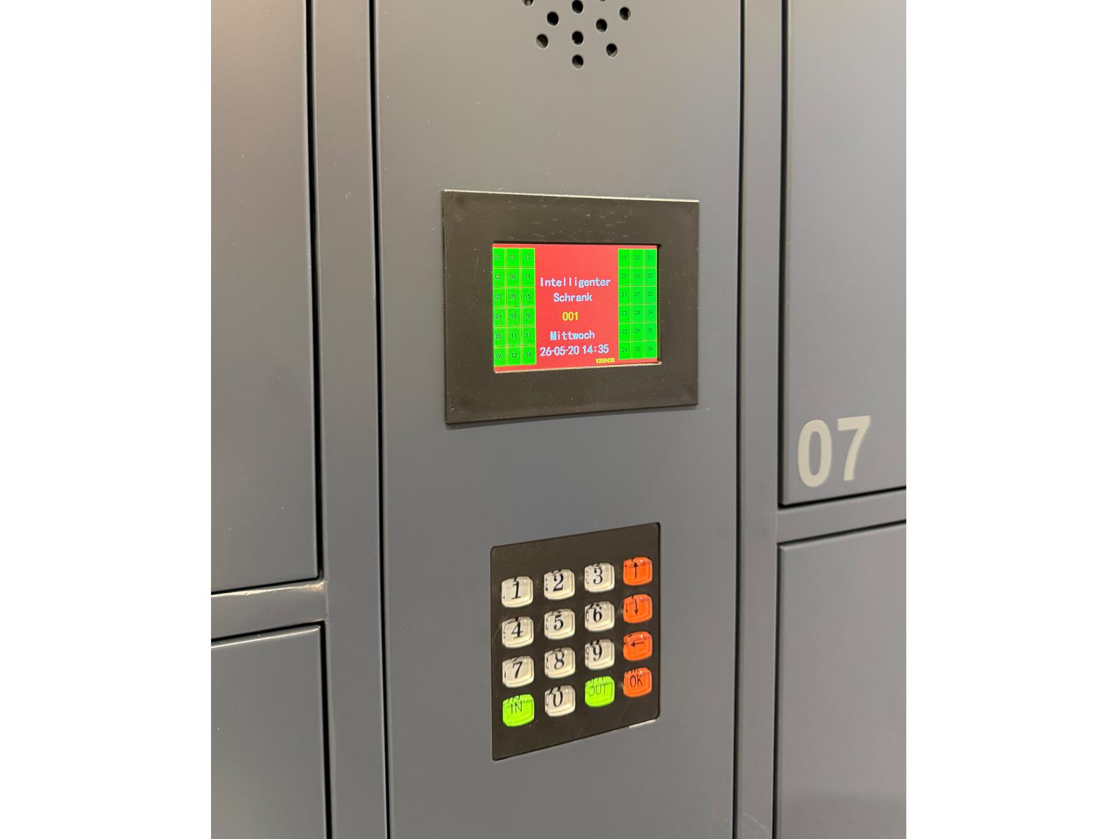 E-Spind Schließfachschrank Serie Spind ONE - 12 Fächern / 2 Abteile mit Pin-Eingabe
