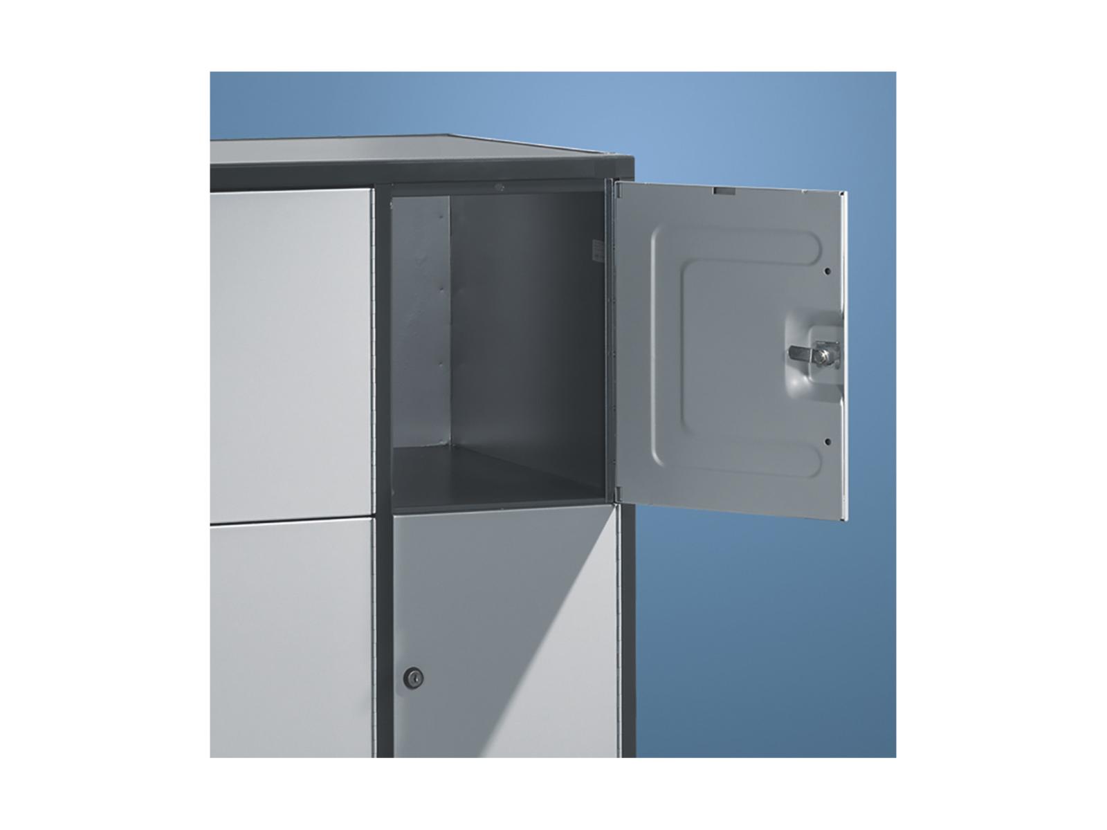 Schließfachschrank Intro mit doppelwandigen Türen 5 Fächer übereinander - 2 Abteile 300mm Abteilbreite