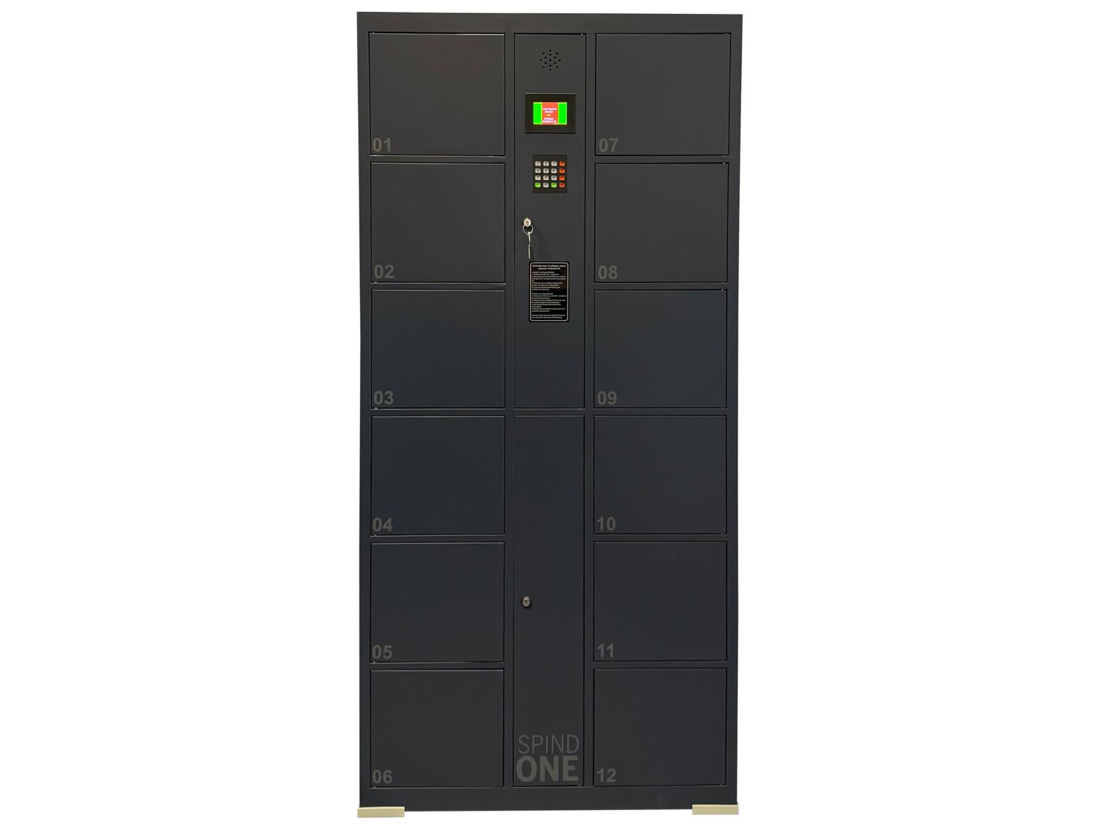 E-Spind Schließfachschrank Serie Spind ONE - 12 Fächern / 2 Abteile mit Pin-Eingabe