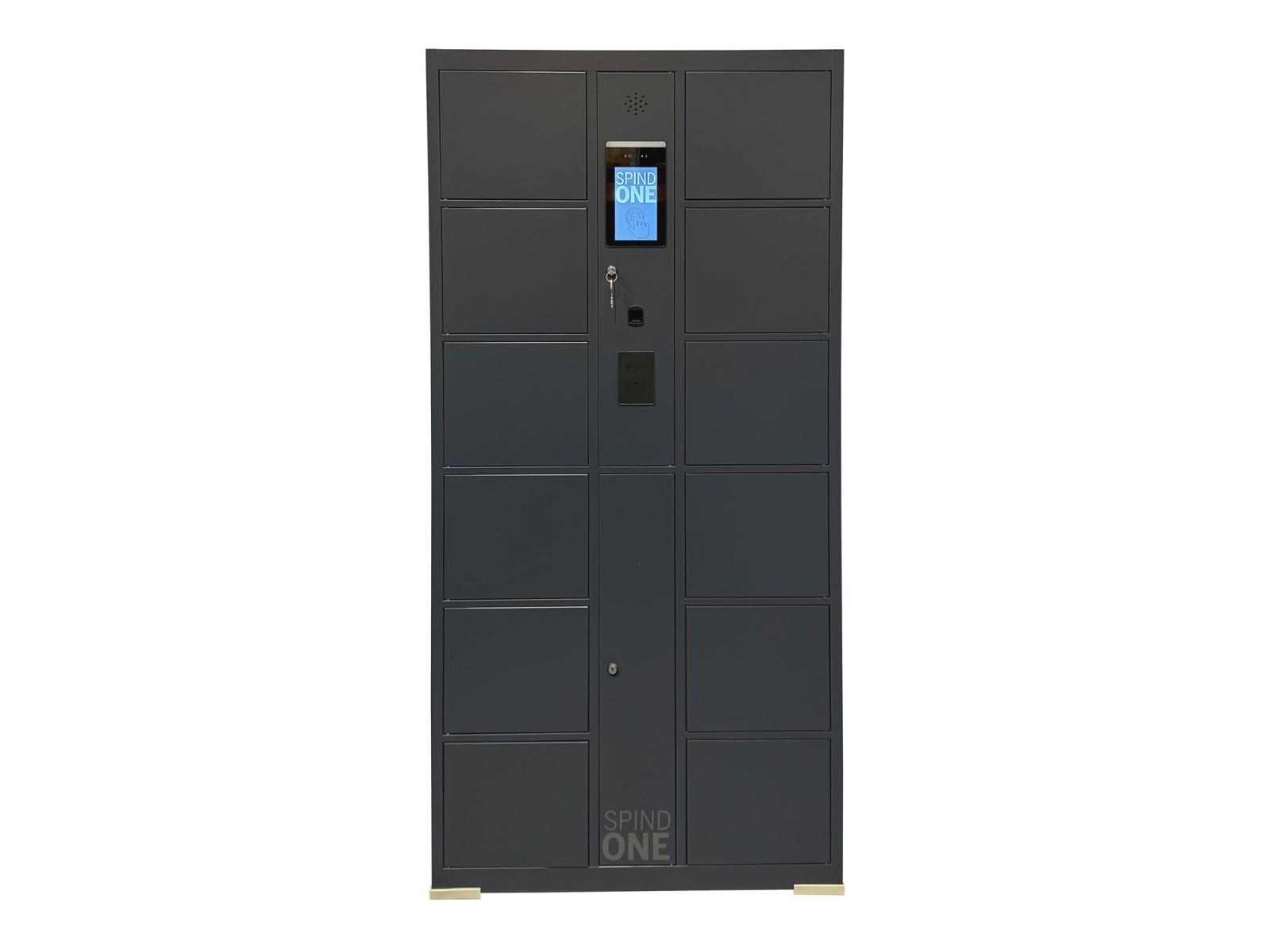 E-Spind Schließfachschrank Serie Spind ONE - 12 Fächer / 2 Abteile mit 4 integrierten Schließmöglichkeiten