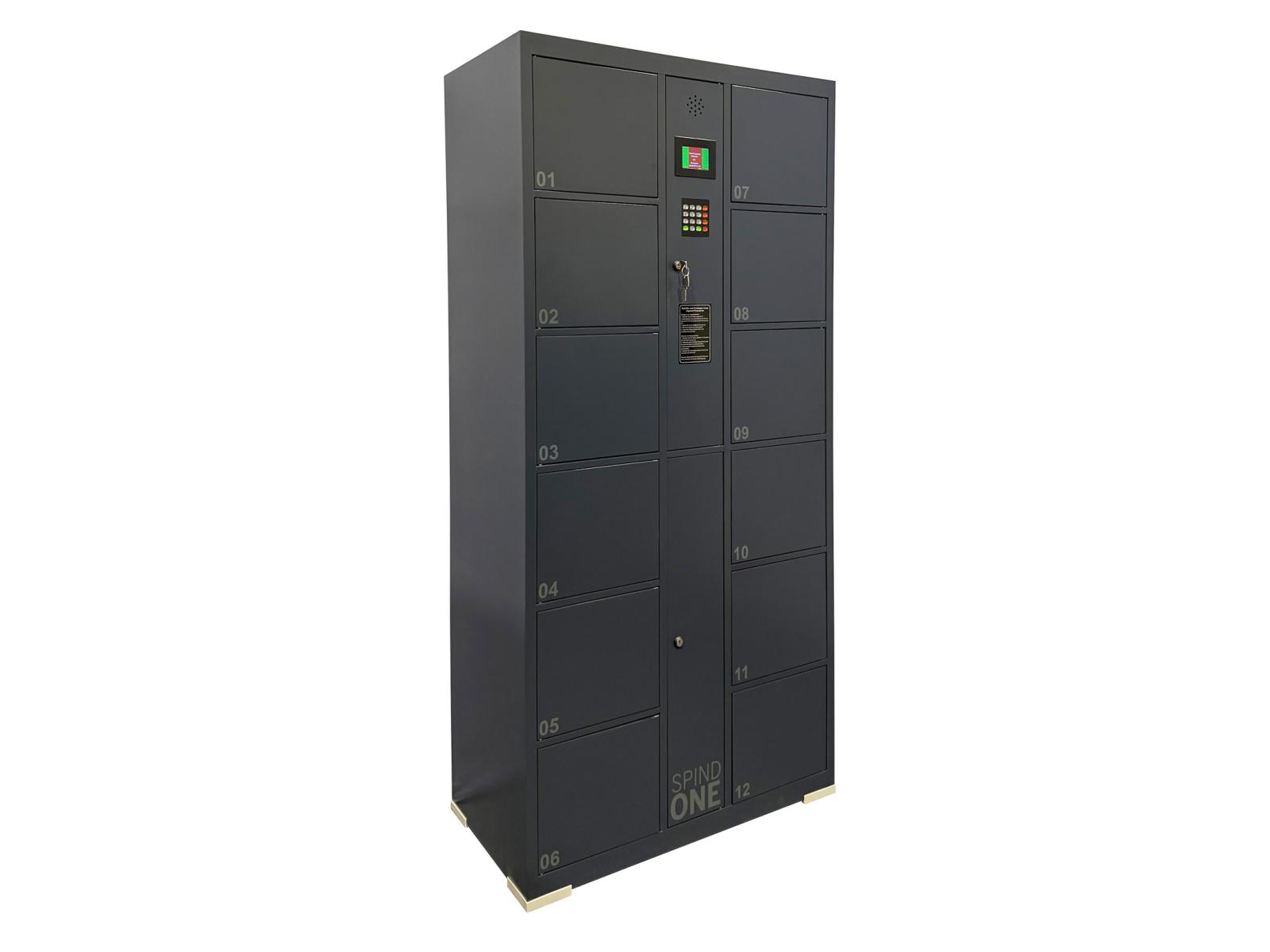 E-Spind Schließfachschrank Serie Spind ONE - 12 Fächern / 2 Abteile mit Pin-Eingabe