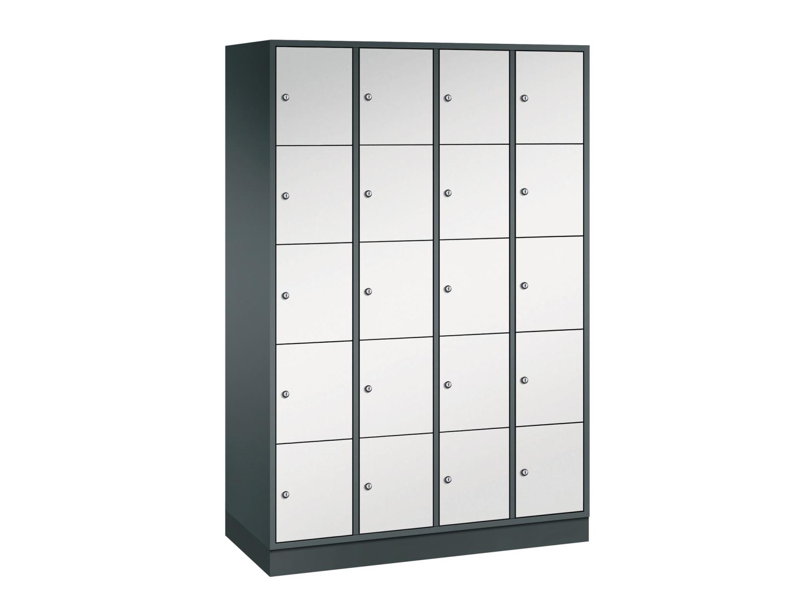 Schließfachschrank Intro mit doppelwandigen Türen 5 Fächer übereinander - 4 Abteile 300mm Abteilbreite